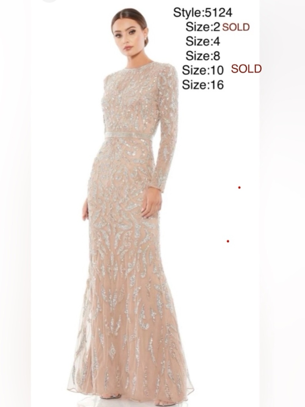 Illusion neckline gown with embellished jewelled paisley motifs
